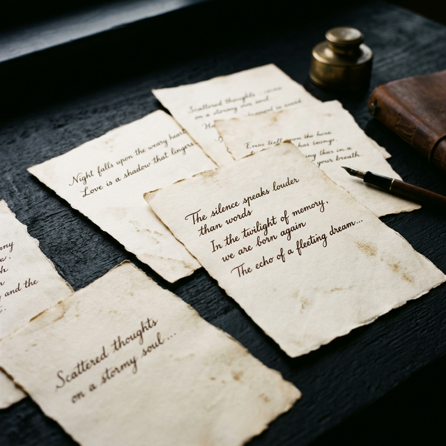 Scattered poetry pages